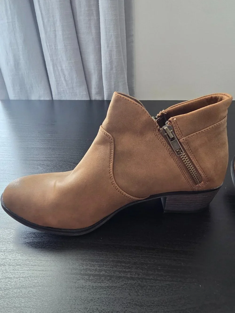 American Rag Brown Zipper Detail Ankle Boot - Size 6.5